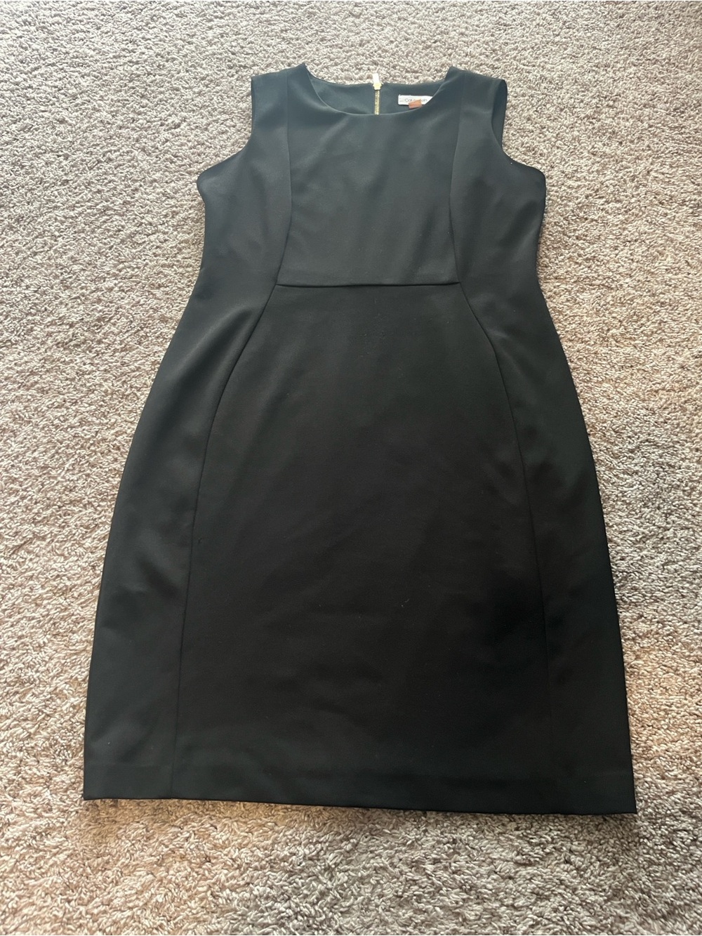 Calvin Klein Black Sleeveless Midi Sheath Dress